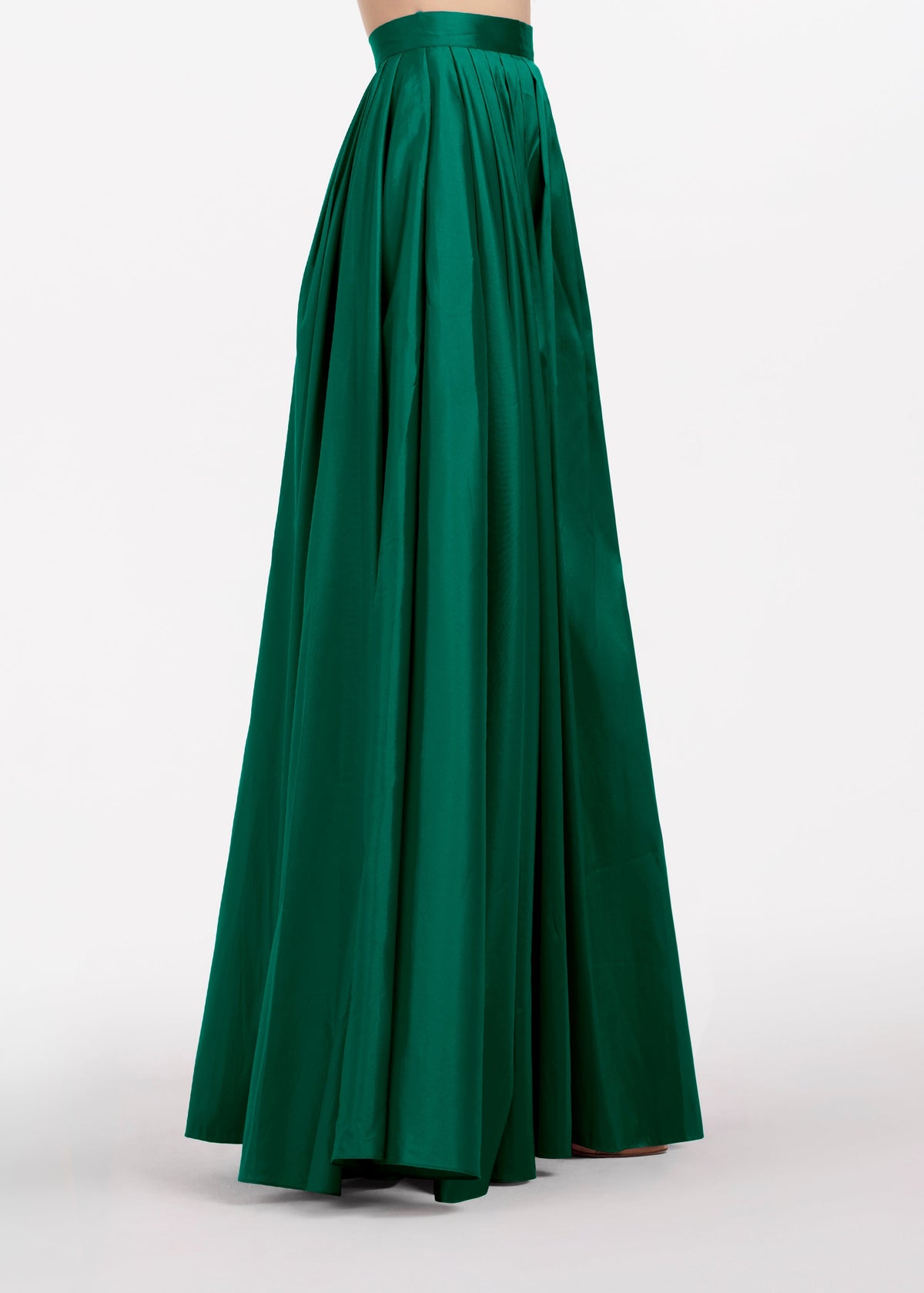 Soft Taffeta Ball Gown Skirt Emerald