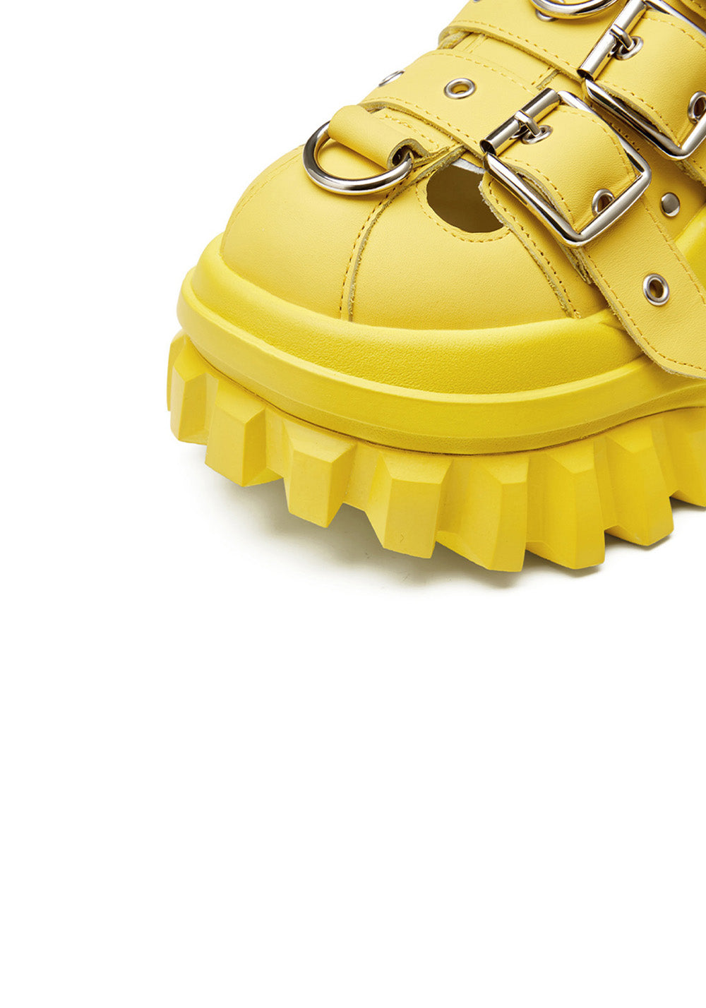 Yellow Metallic Punk Platform Sandals - Skipkicks