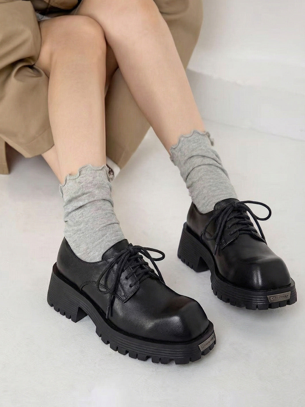 Black Classic Leather Derby Shoes