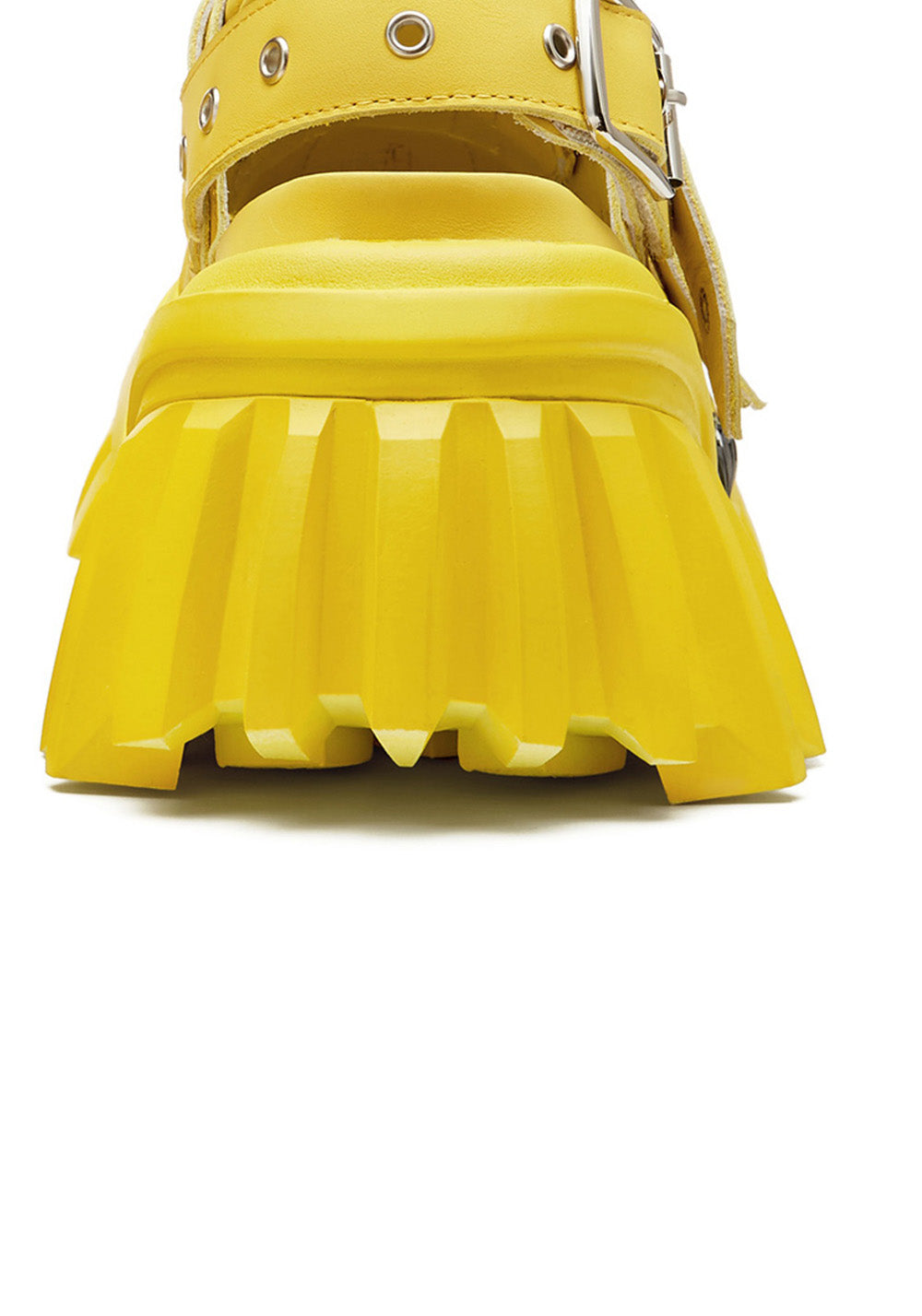 Yellow Metallic Punk Platform Sandals - Skipkicks