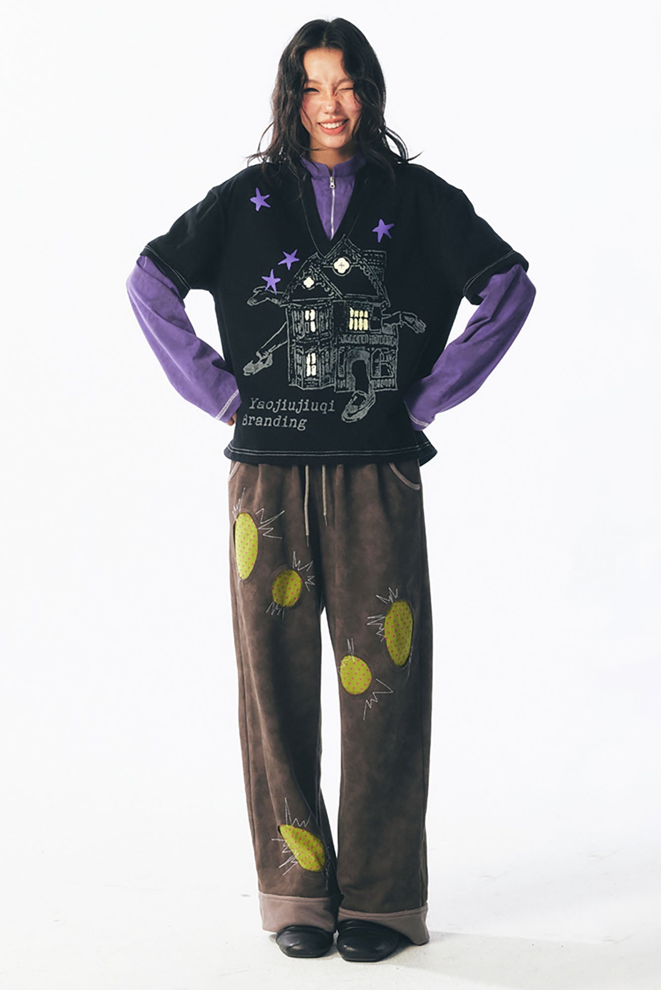 Layered Retro Graphic Long Sleeve Tee