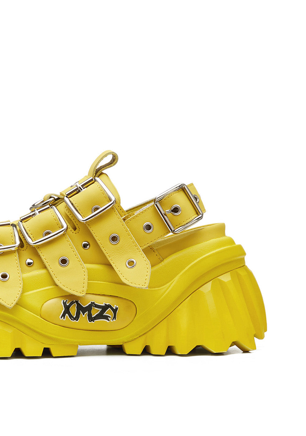 Yellow Metallic Punk Platform Sandals - Skipkicks