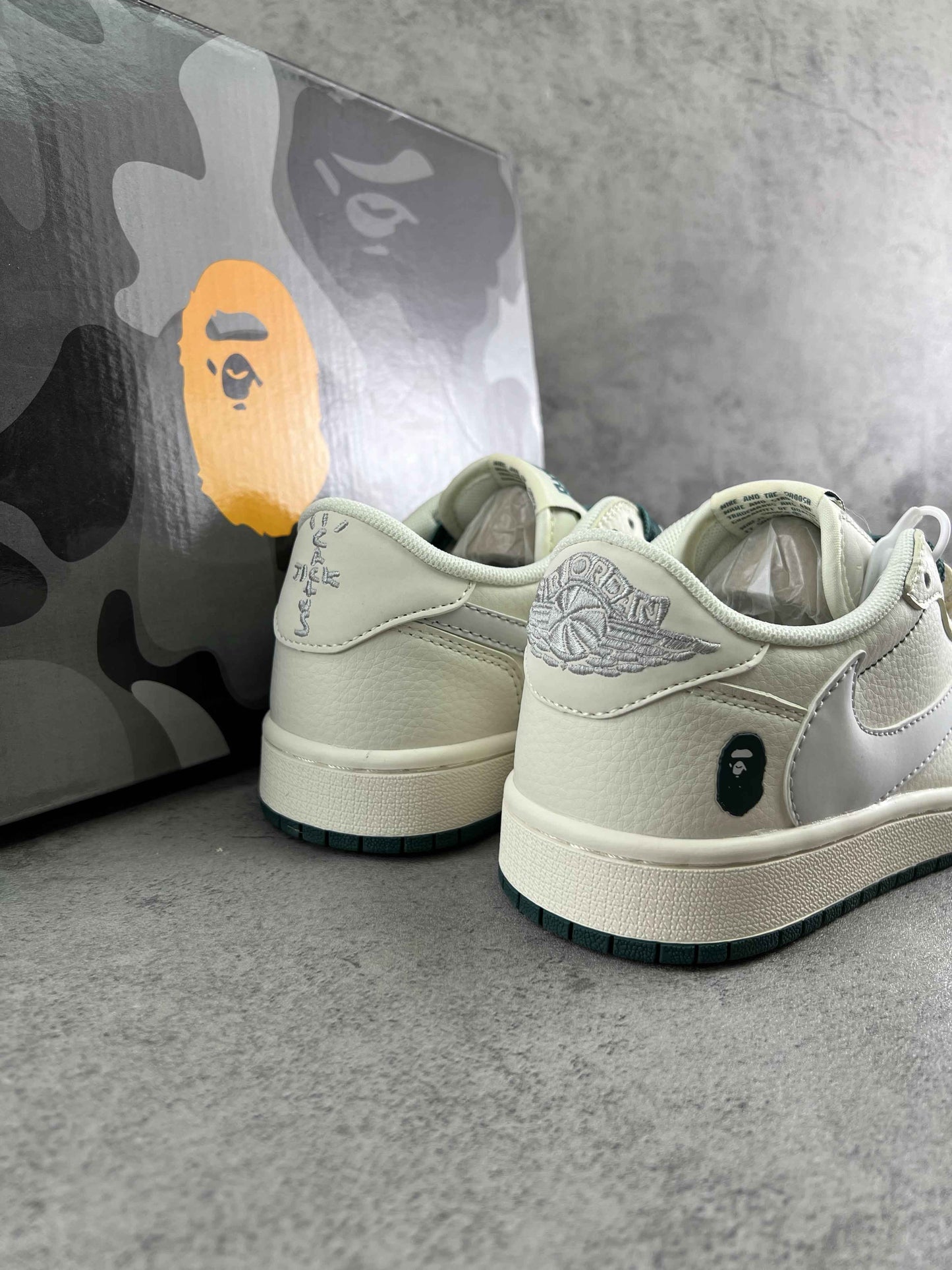 Custom Travis Scott x Air Jordan 1 x Bape XY2688 100 SneakerNational