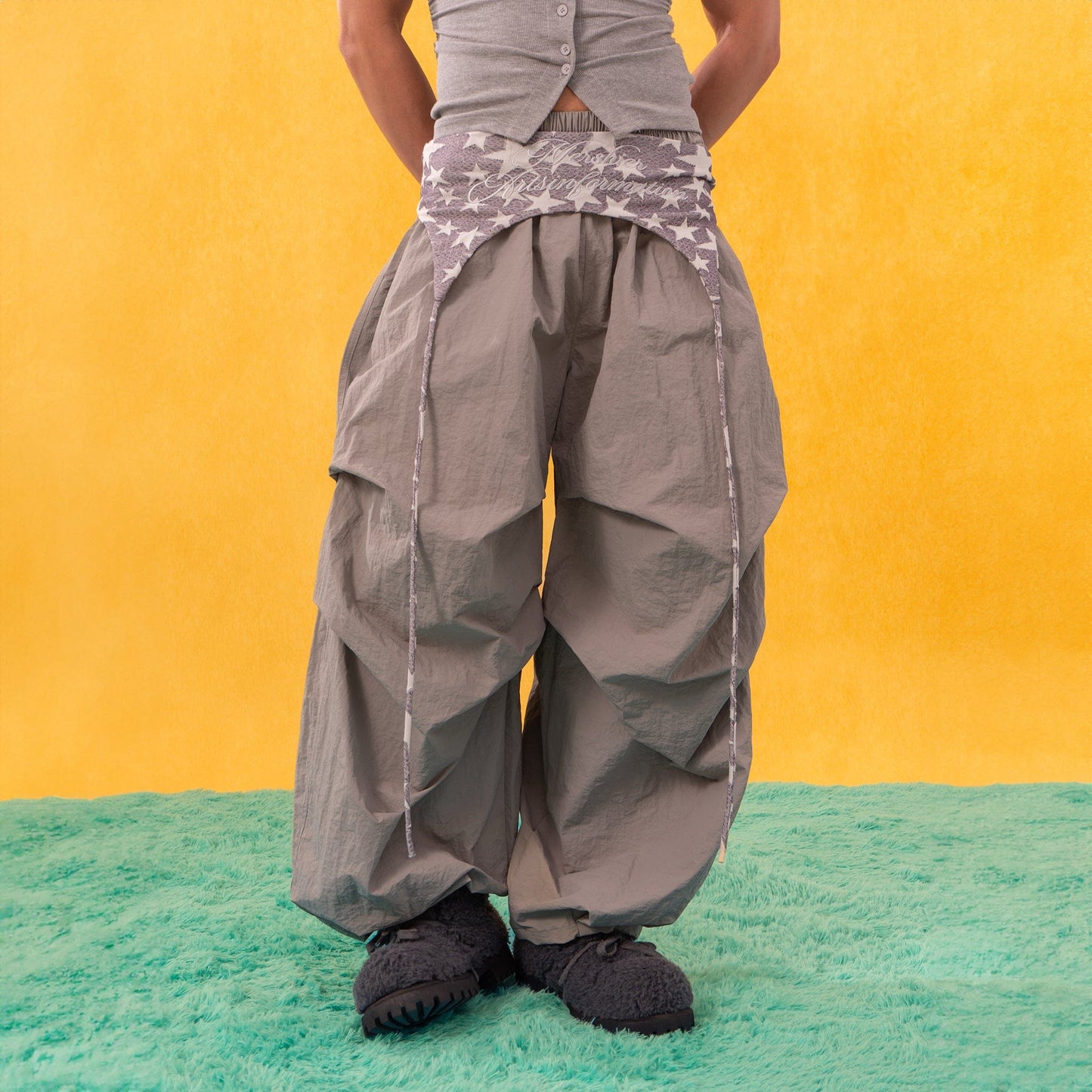 Star Overlay Layered Cargo Pants