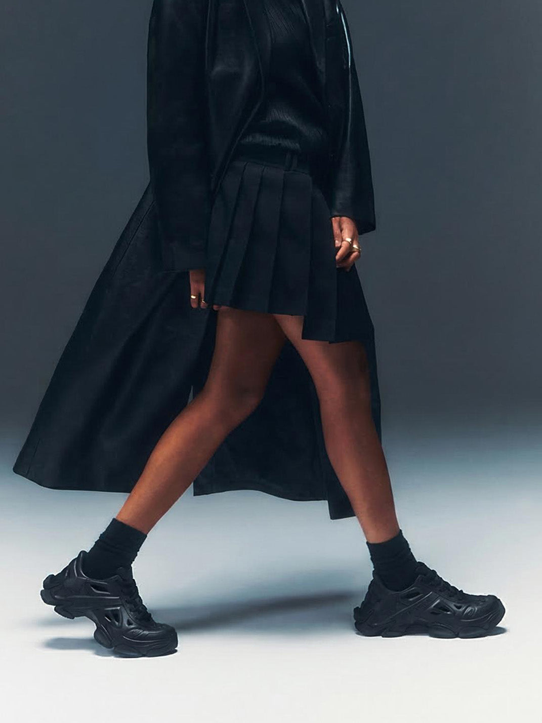 Black Time-Space Platform Clog Sneakers - Skipkicks