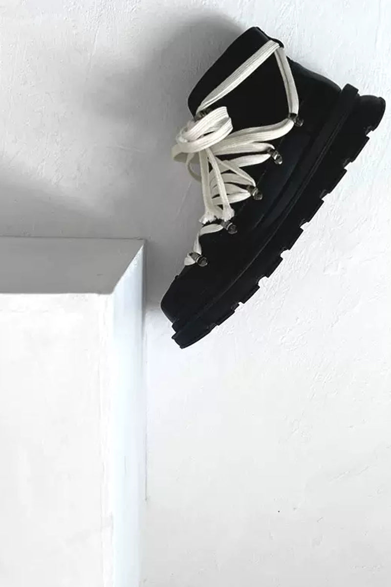 Fashion Black Platform Hiking Combat Boots - Skipkicks
