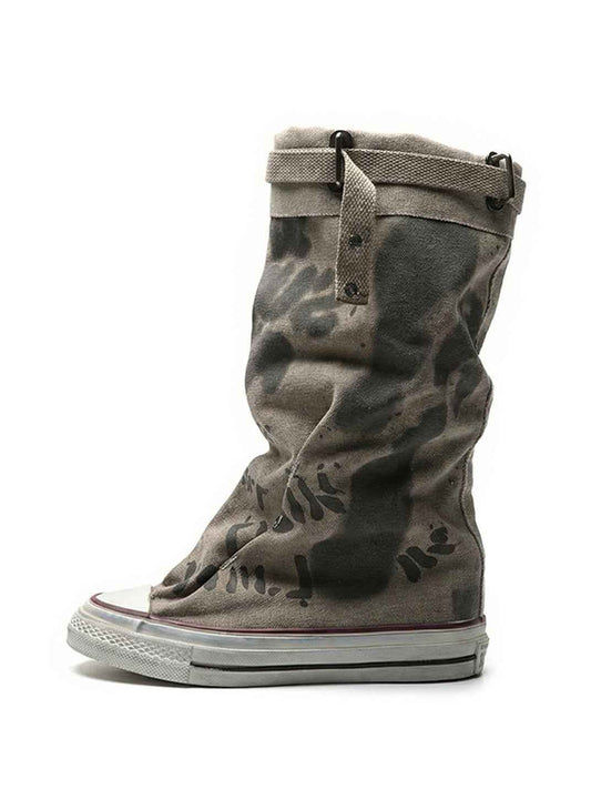 Desert Chunky Platform Lace-Up Tall Boots