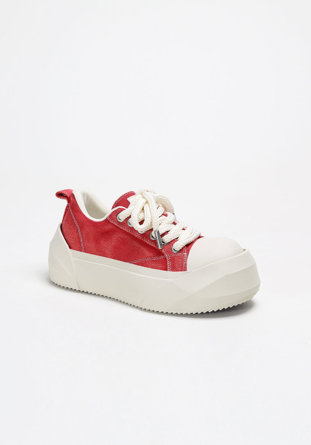 Denim Bare Look Washed Platform Sneakers - Skipkicks