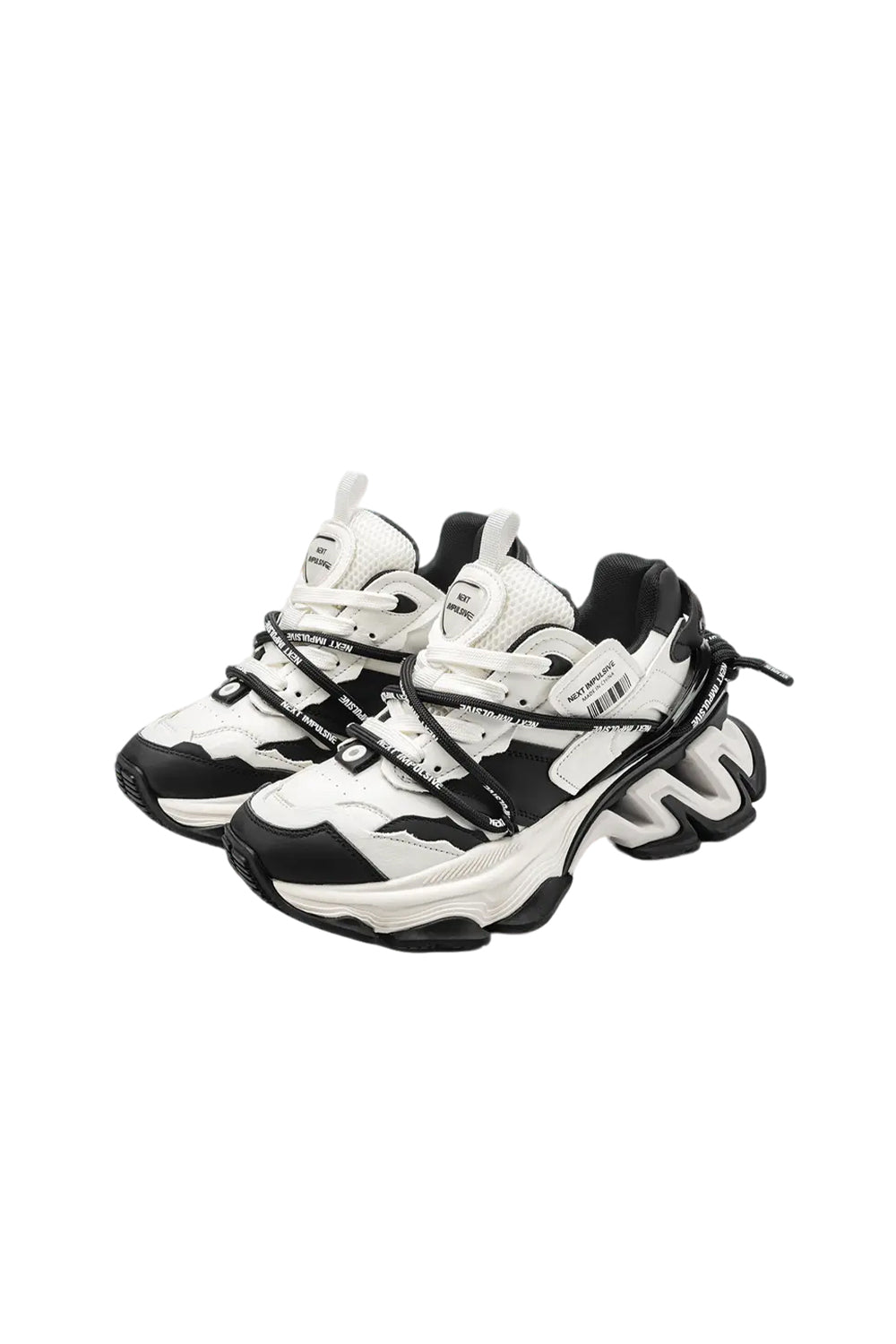 Black Impulse Layered Dad Sneakers - Skipkicks