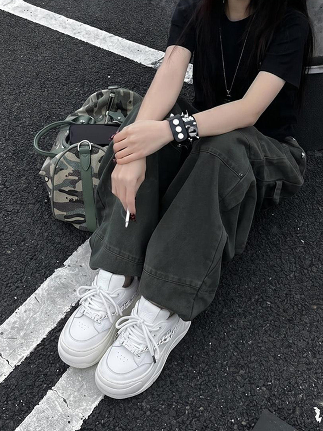 Black WiFi 2.0 Detachable Chain Chunky Sneakers - Skipkicks