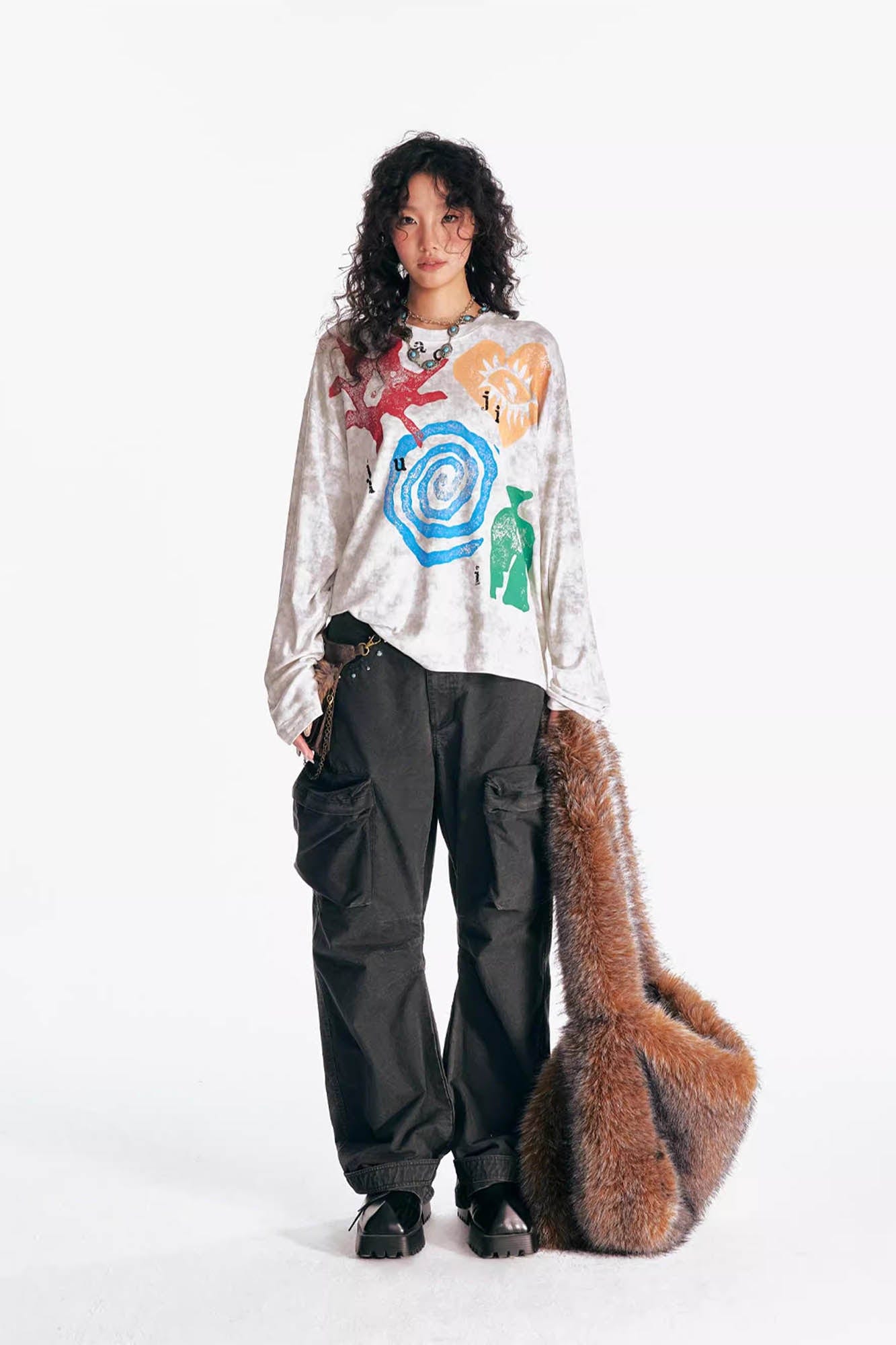 Washed Tribal Graphic Long Sleeve Tee