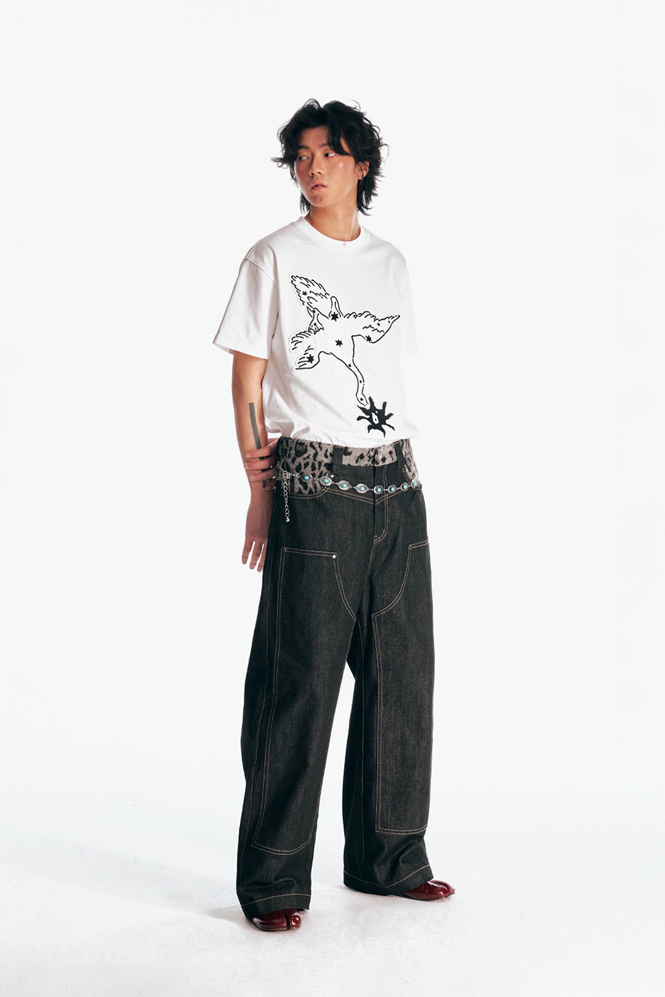 Crane Blossom Patch Cotton Tee