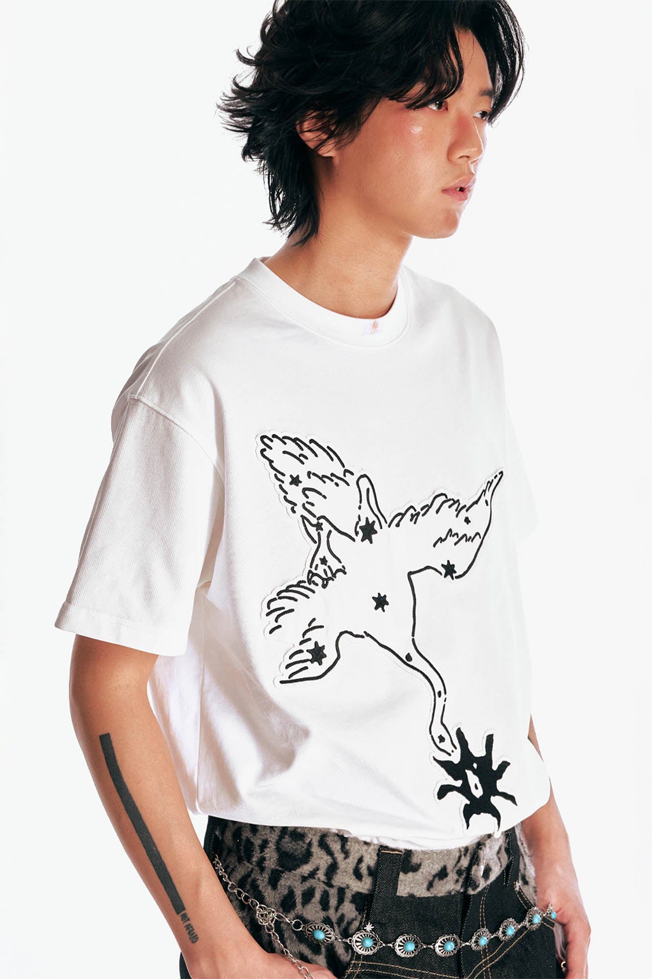 Crane Blossom Patch Cotton Tee