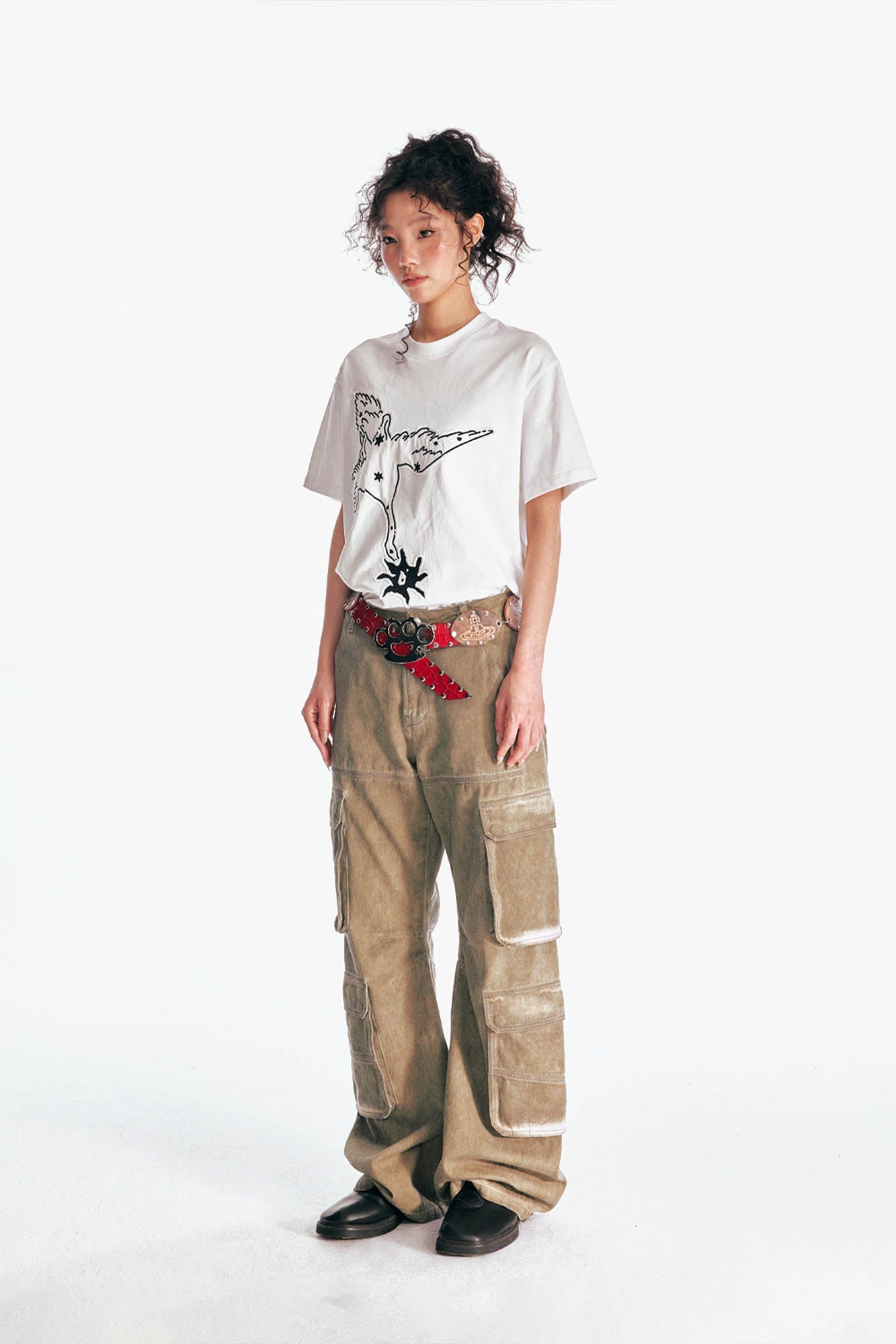 Crane Blossom Patch Cotton Tee