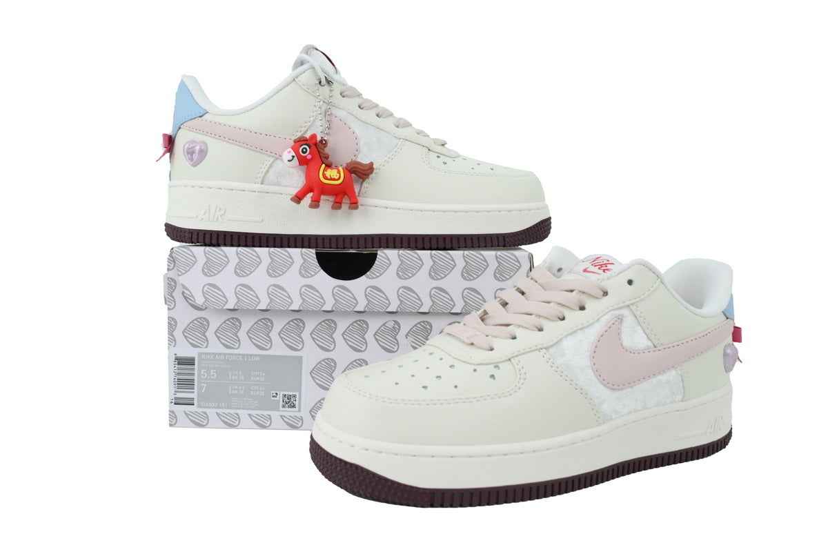 LUW Select: Wmns Air Force 1 'Valentine's Day' - Cream, White & Soft Pink Edition