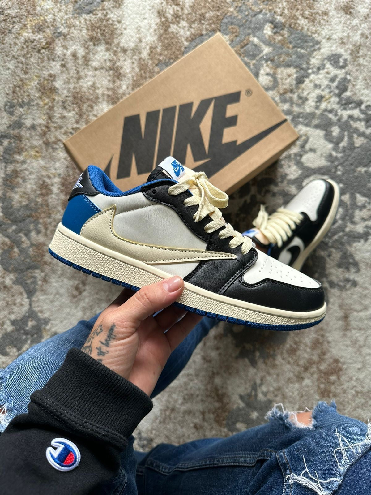 Custom Air Jordan 1 Low Fragment x T-Scott - DM7866-140 SneakerNational