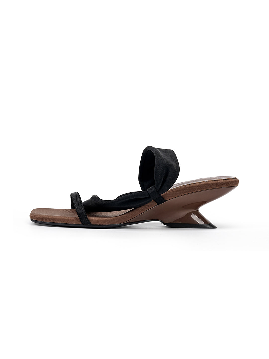 Toe-Loop Asymmetric Strap Sandals With Sculptural Heel - Skipkicks