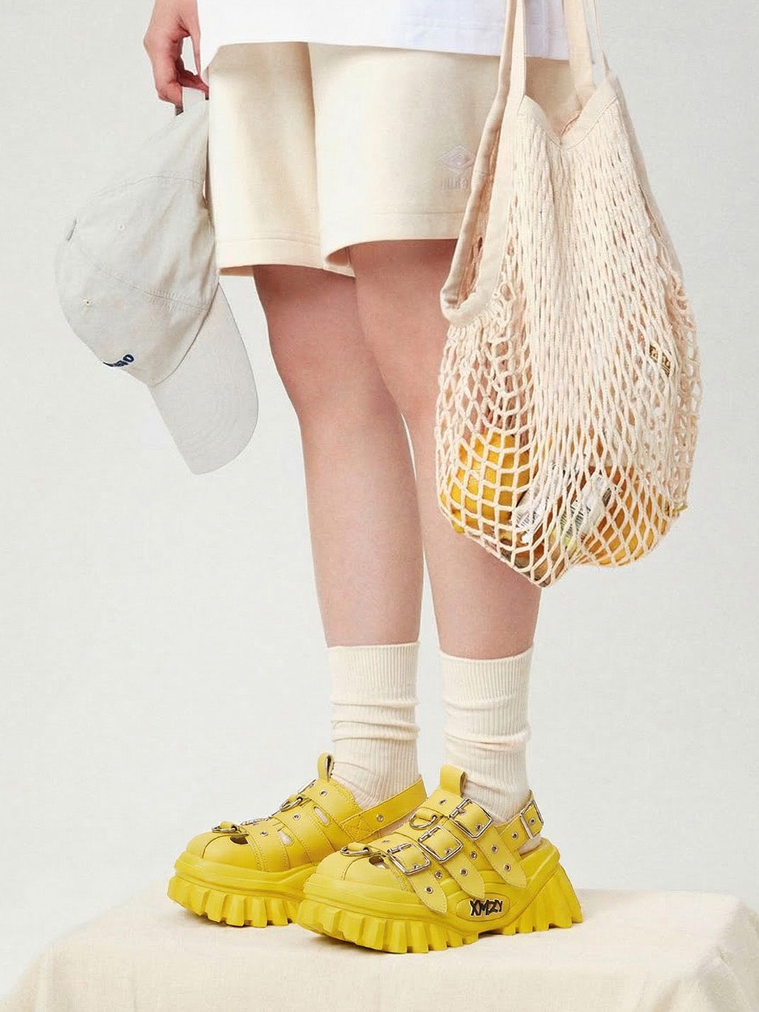 Yellow Metallic Punk Platform Sandals - Skipkicks
