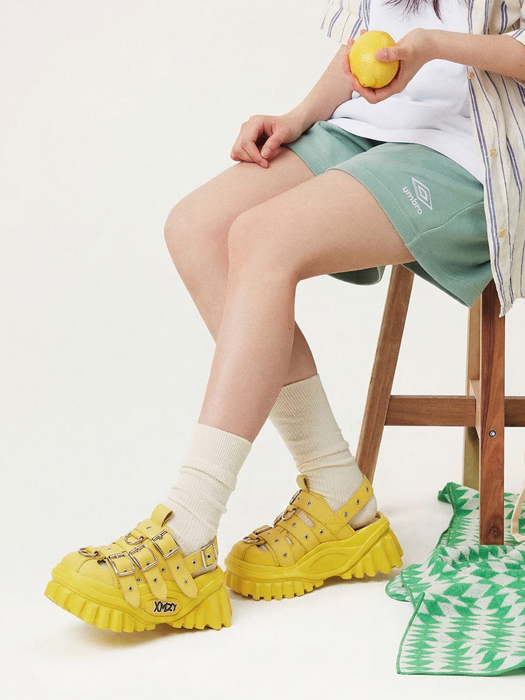 Yellow Metallic Punk Platform Sandals - Skipkicks