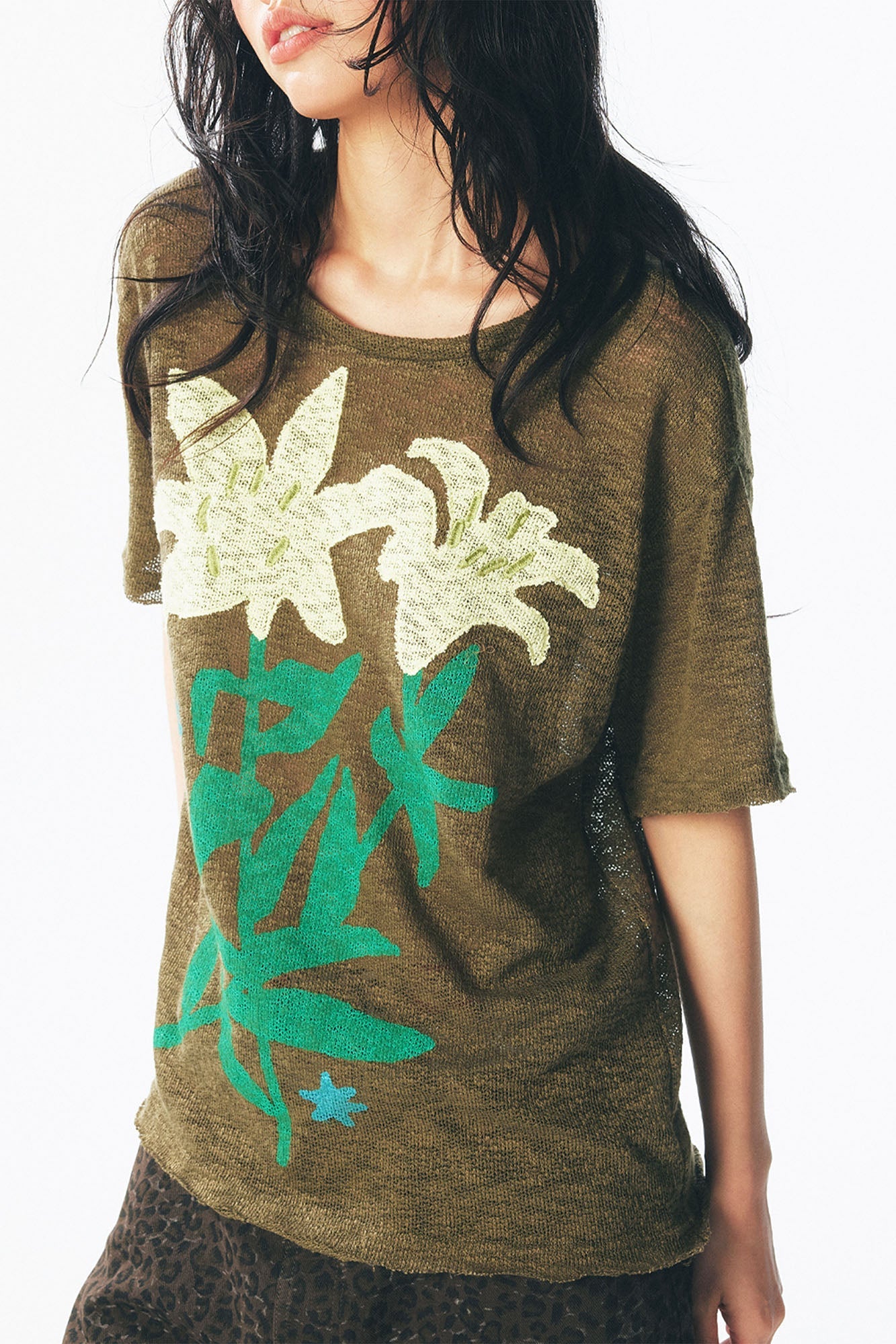 Sheer Lily Distressed Layering Tee