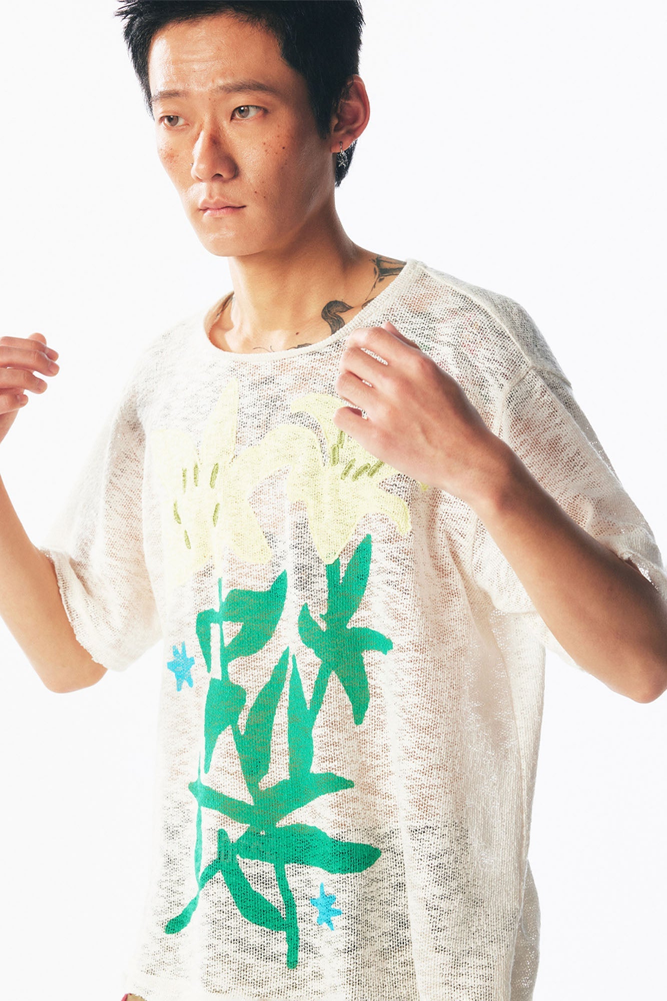 Sheer Lily Distressed Layering Tee