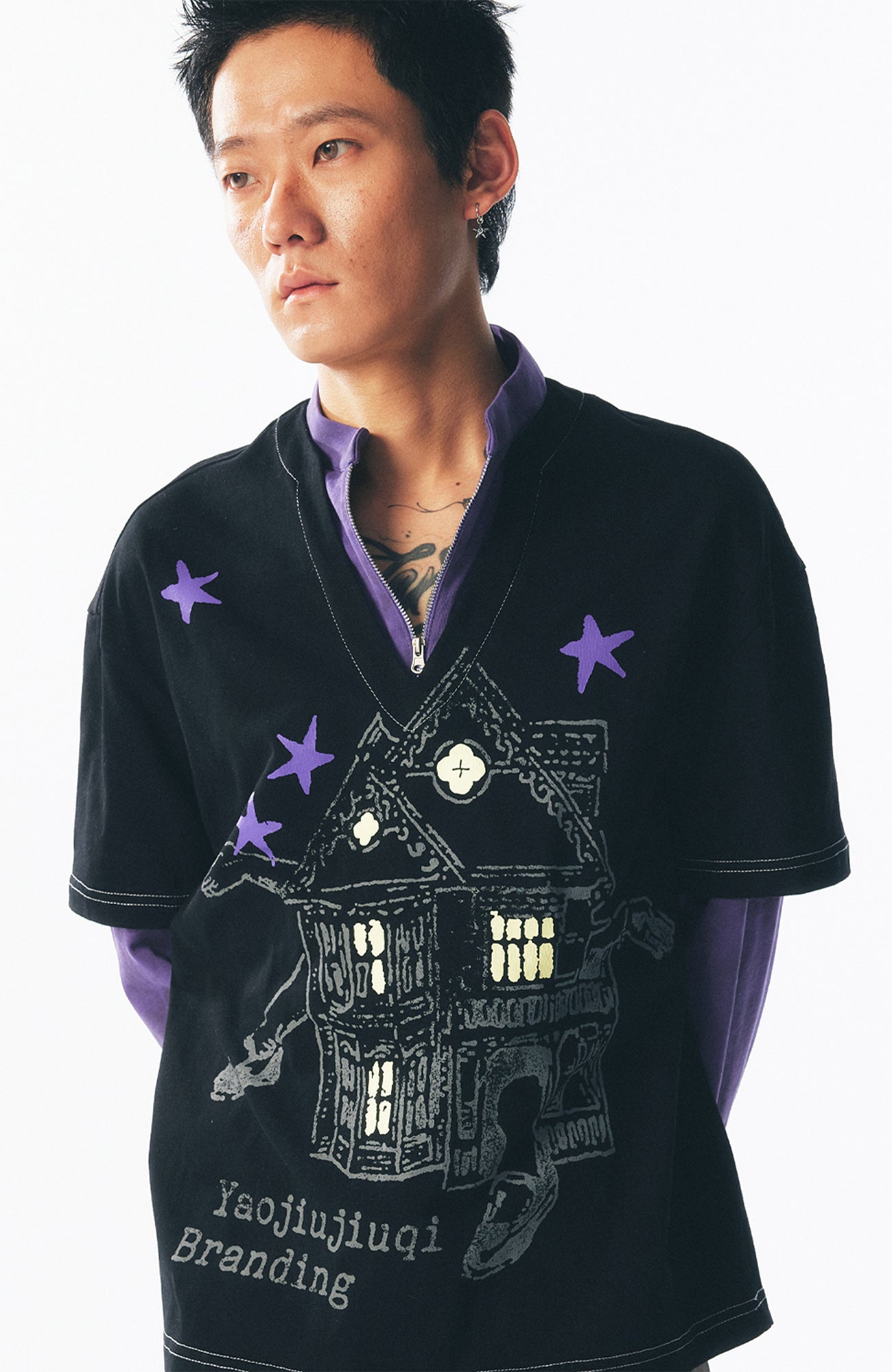 Layered Retro Graphic Long Sleeve Tee