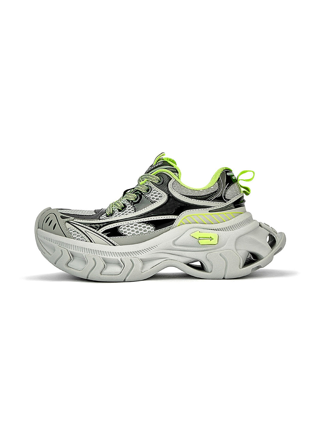 Gray-Teal Papillon Platform Sneakers