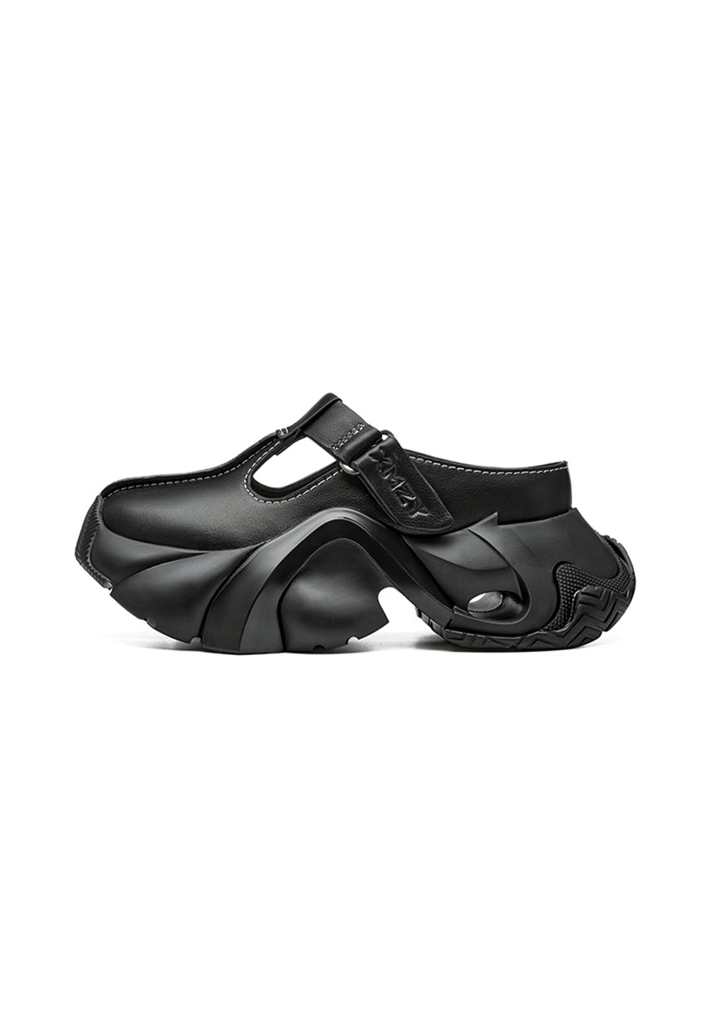 Black Platform Closed-Toe Slides - Skipkicks