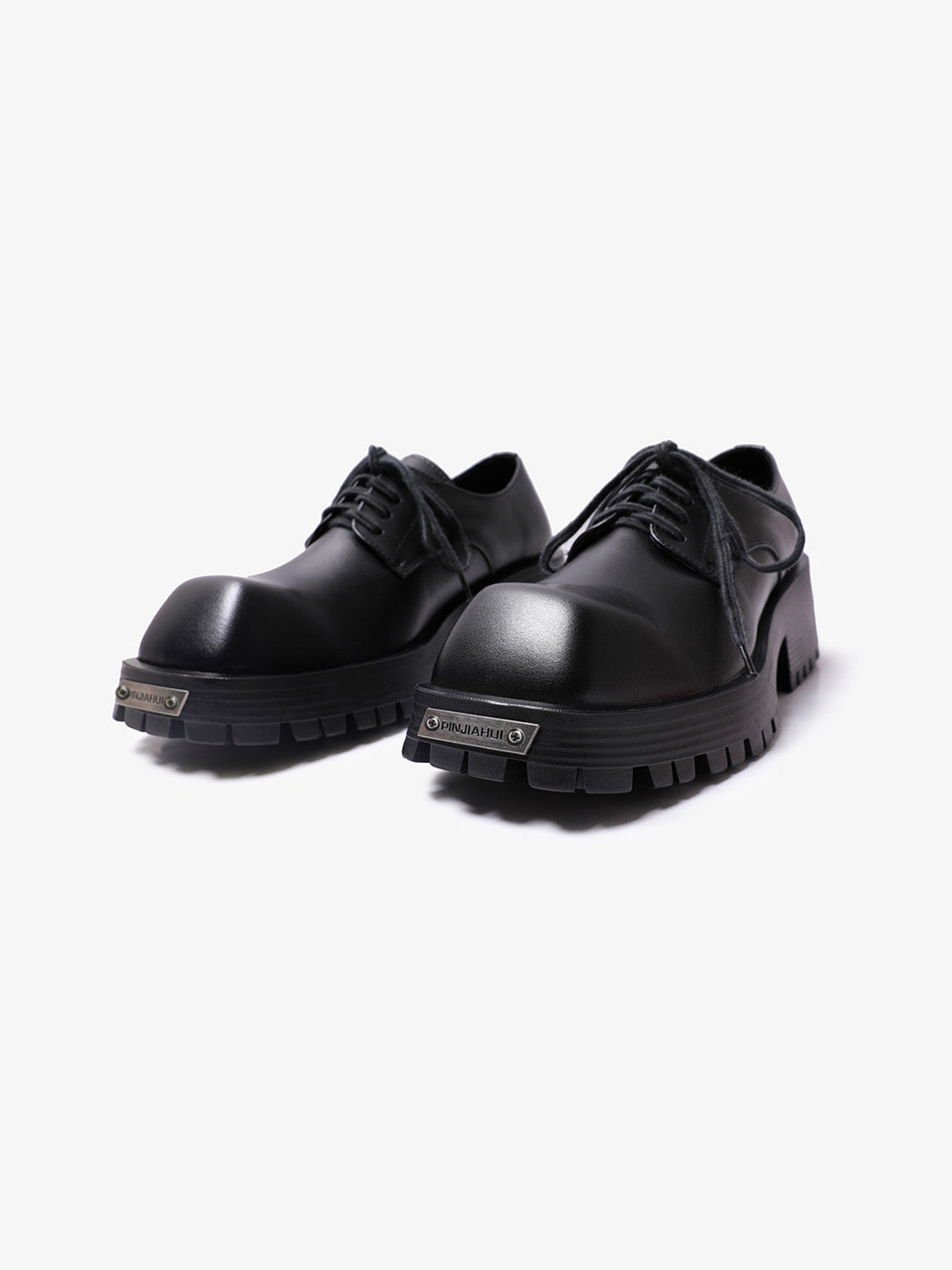 Black Classic Leather Derby Shoes
