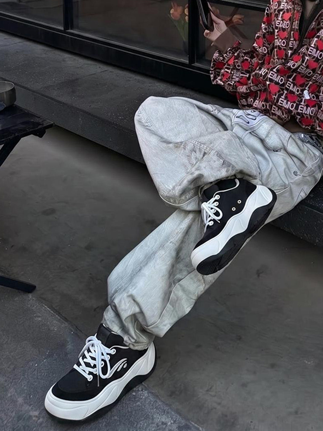 Black WiFi 2.0 Wave Canvas Platform Sneakers - Skipkicks