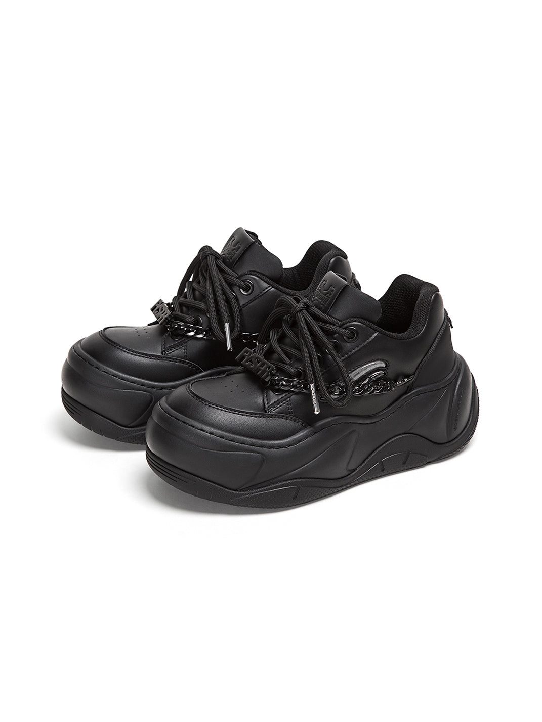 Black WiFi 2.0 Detachable Chain Chunky Sneakers - Skipkicks