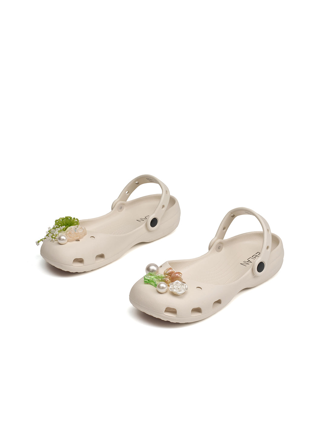 Mary Jane Style Breathable Slide Sandals-Beige - Skipkicks