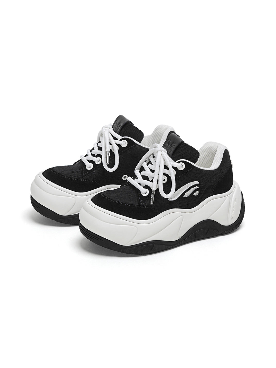 Black WiFi 2.0 Wave Canvas Platform Sneakers - Skipkicks