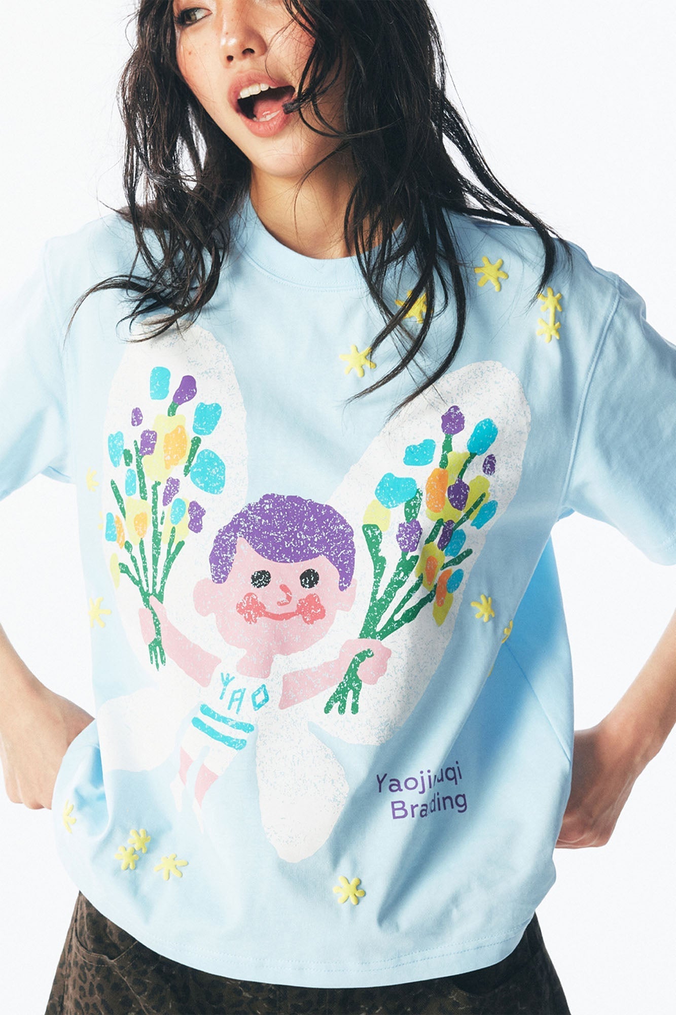 Pastel Butterfly Graphic Cotton Tee