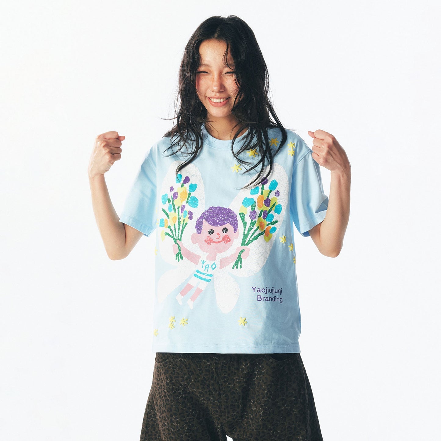 Pastel Butterfly Graphic Cotton Tee