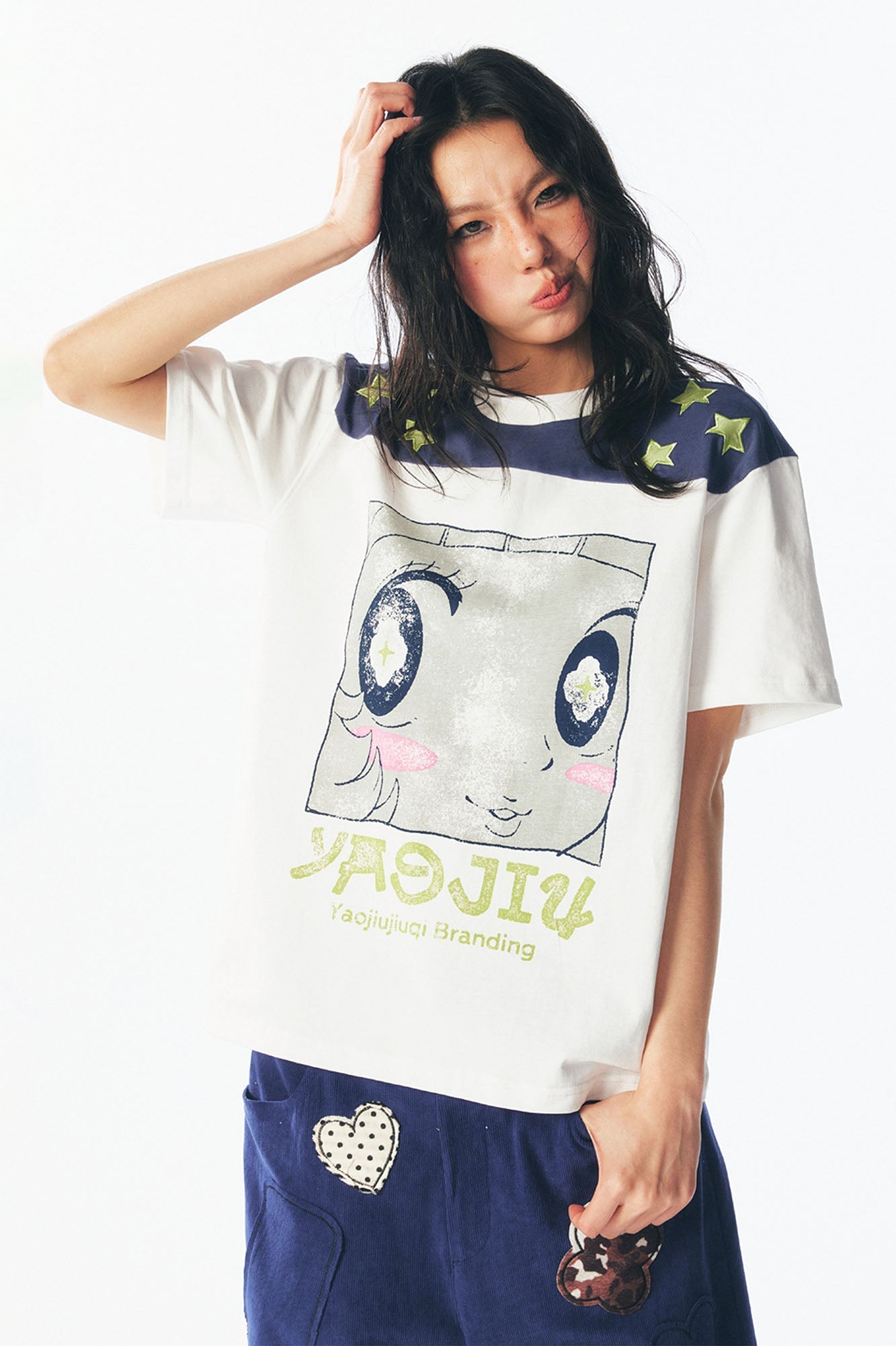 Star Shoulder Graphic Cotton Tee