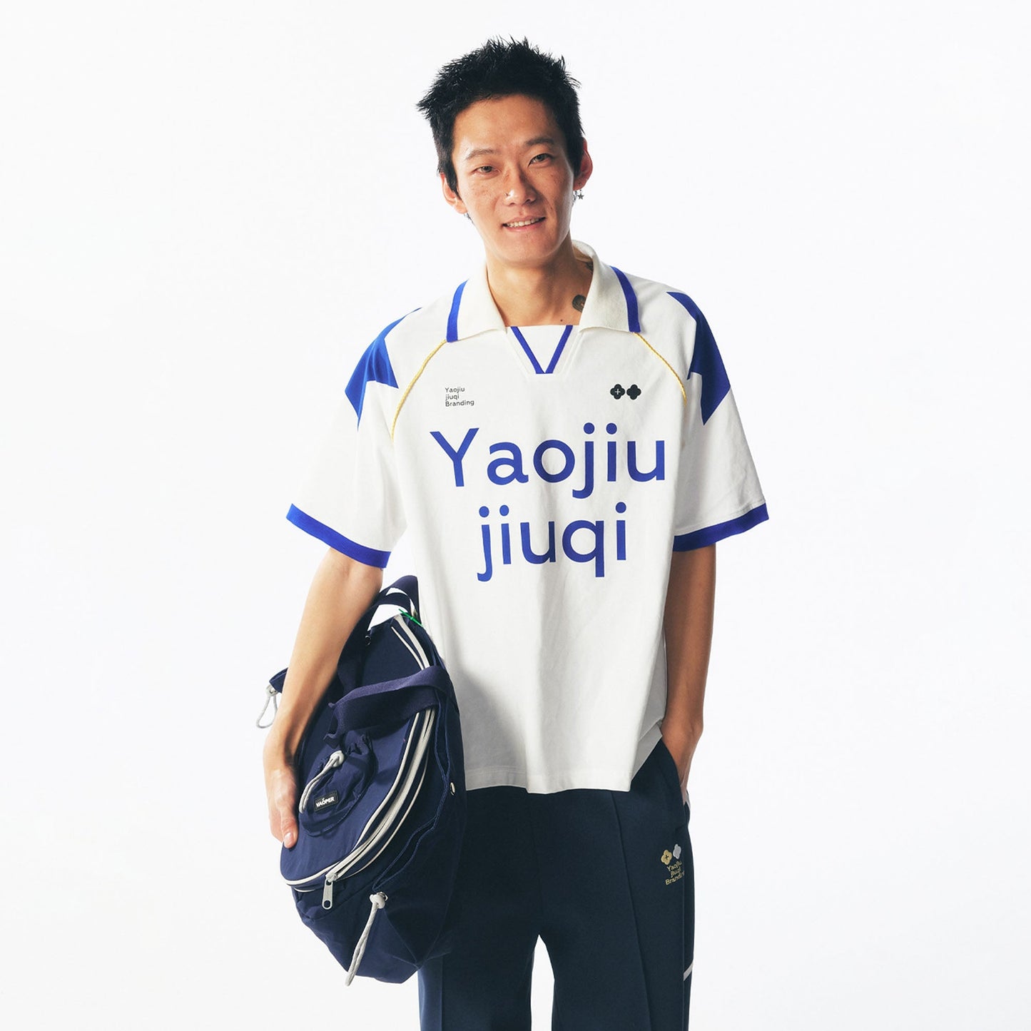 Retro Contrast-Panel V-Neck Jersey