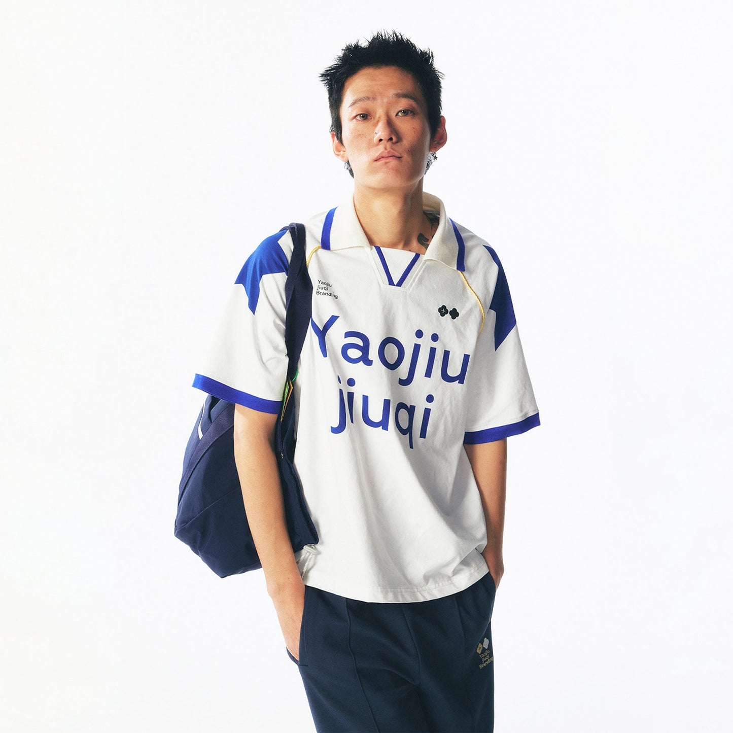 Retro Contrast-Panel V-Neck Jersey