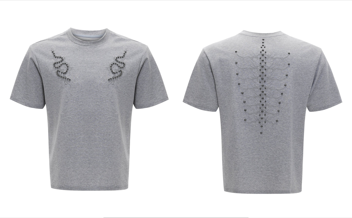 Spine Crystal Grey Fitted Tee