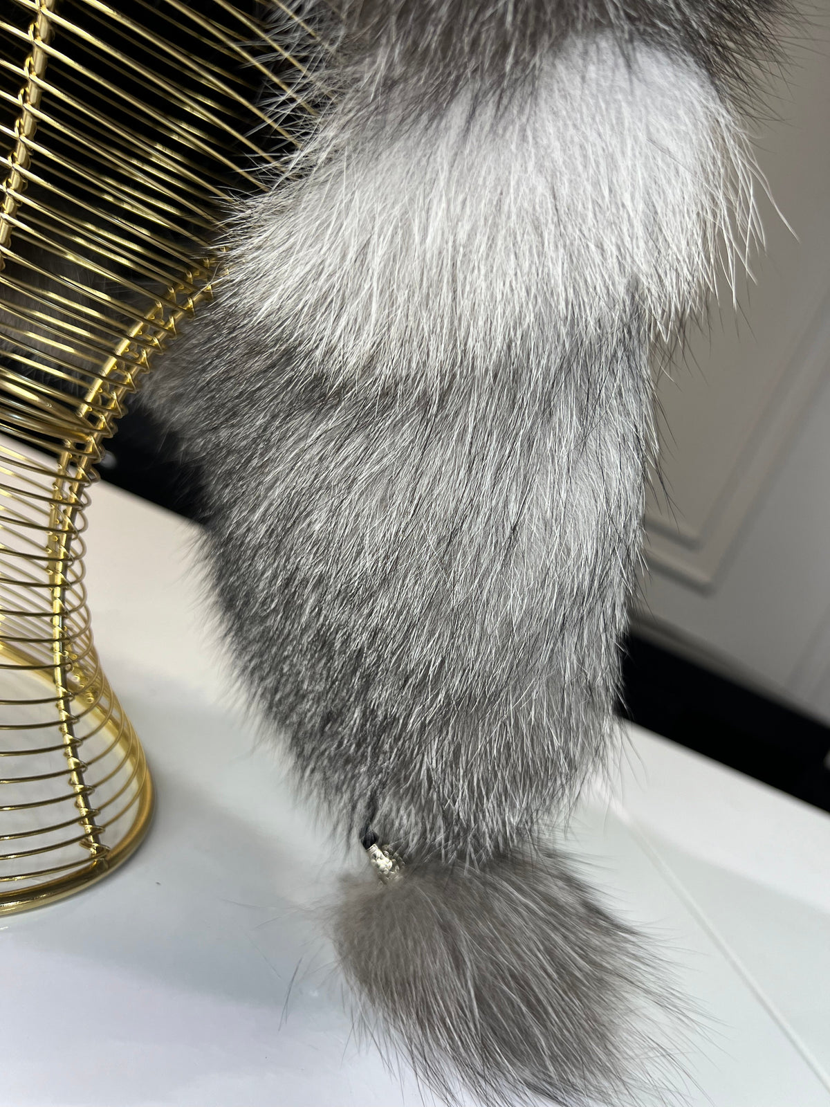Genuine Silver Fox Fur Genuine Leather Hat