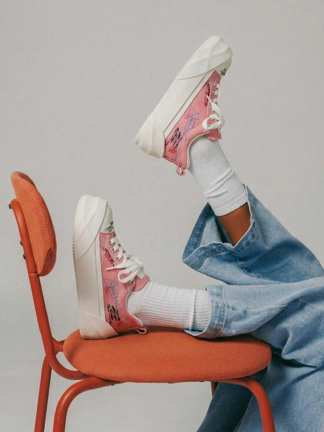 Graffiti Print Canvas Platform Sneakers - Skipkicks