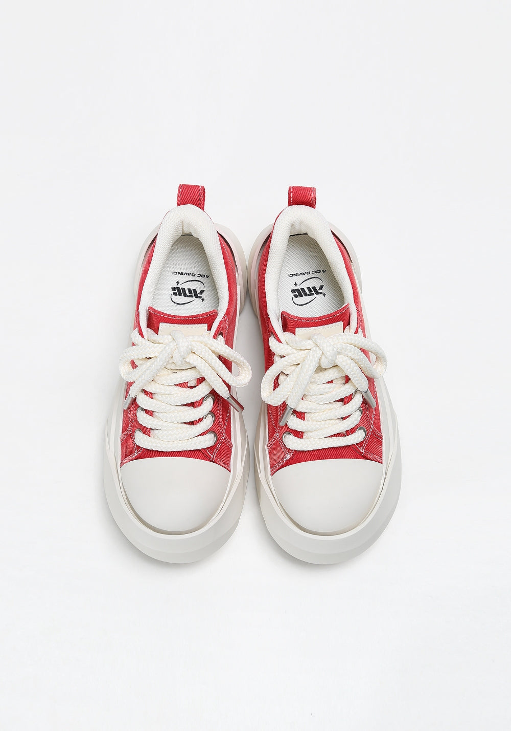 Denim Bare Look Washed Platform Sneakers - Skipkicks