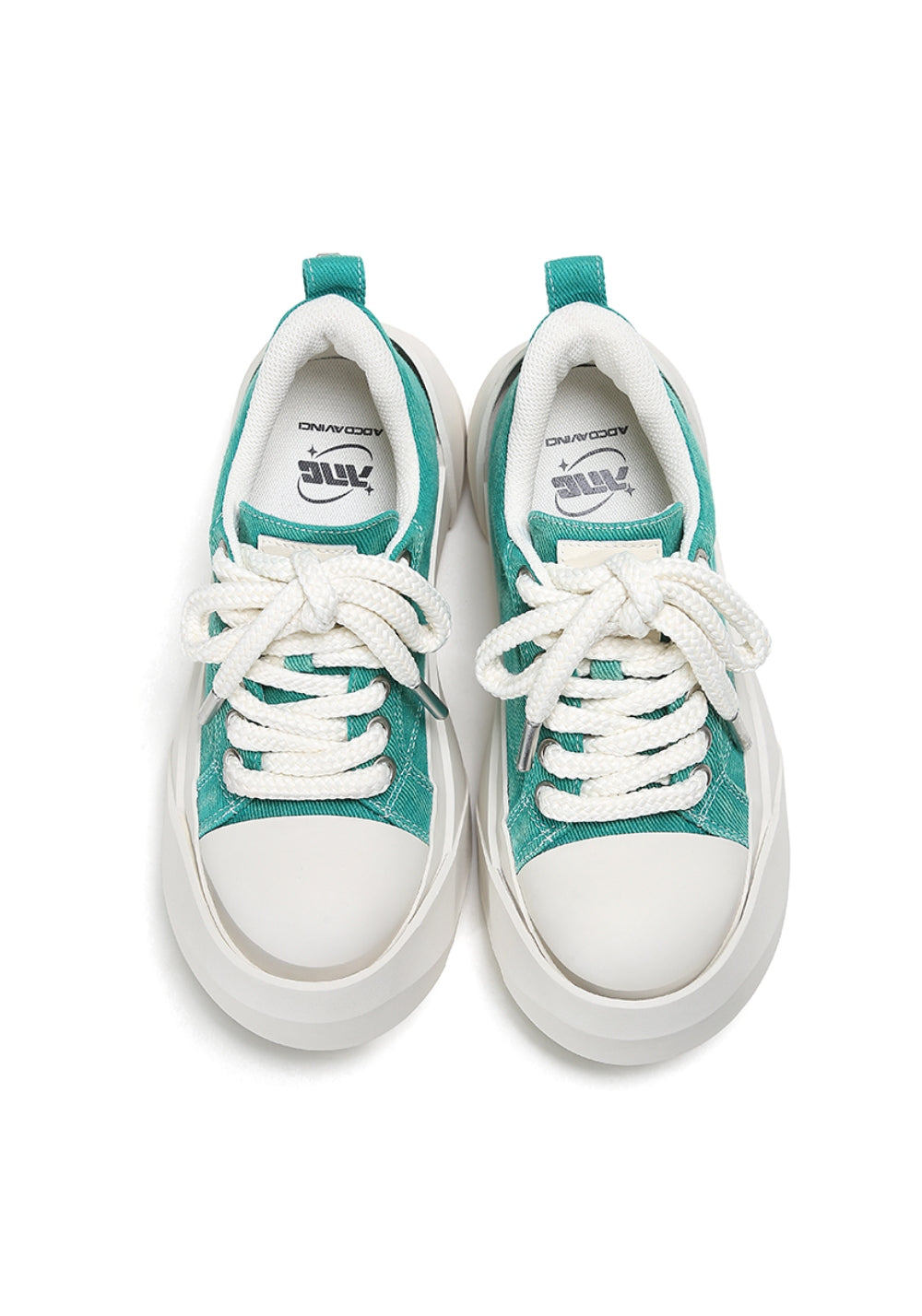 Denim Bare Look Washed Platform Sneakers - Skipkicks