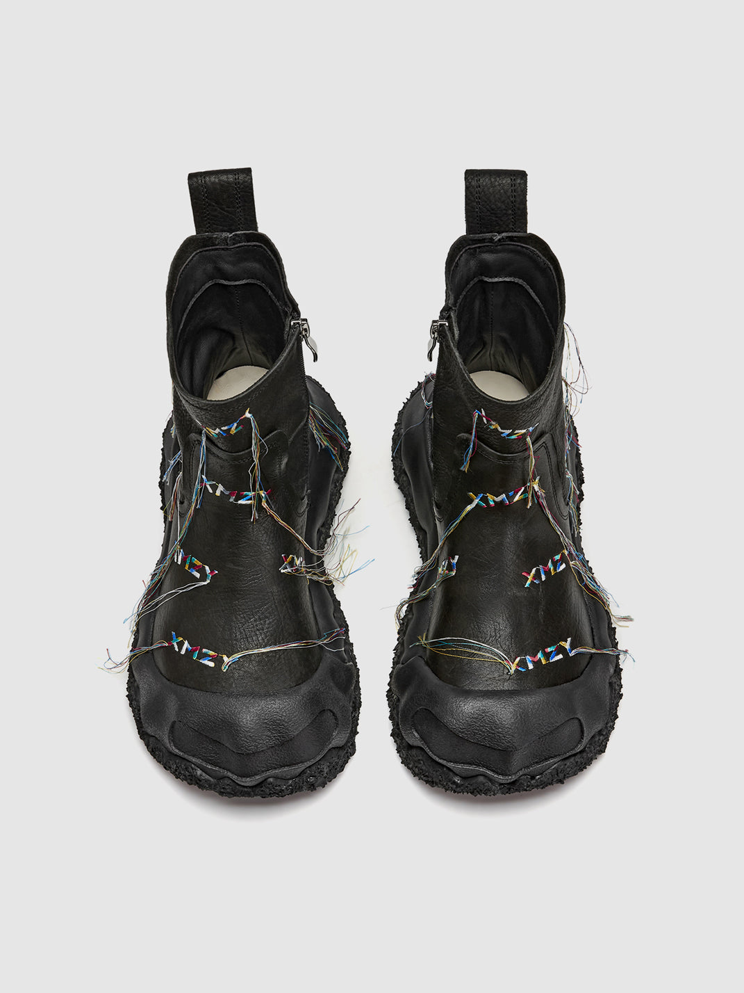 Black Geometric Planet Fringe Western Ankle Boots - Skipkicks