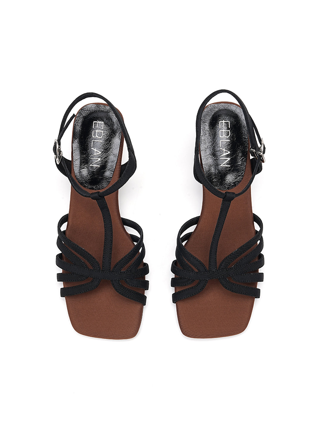 Strappy T-Strap Sandals With Sculptural Cone Heel - Skipkicks