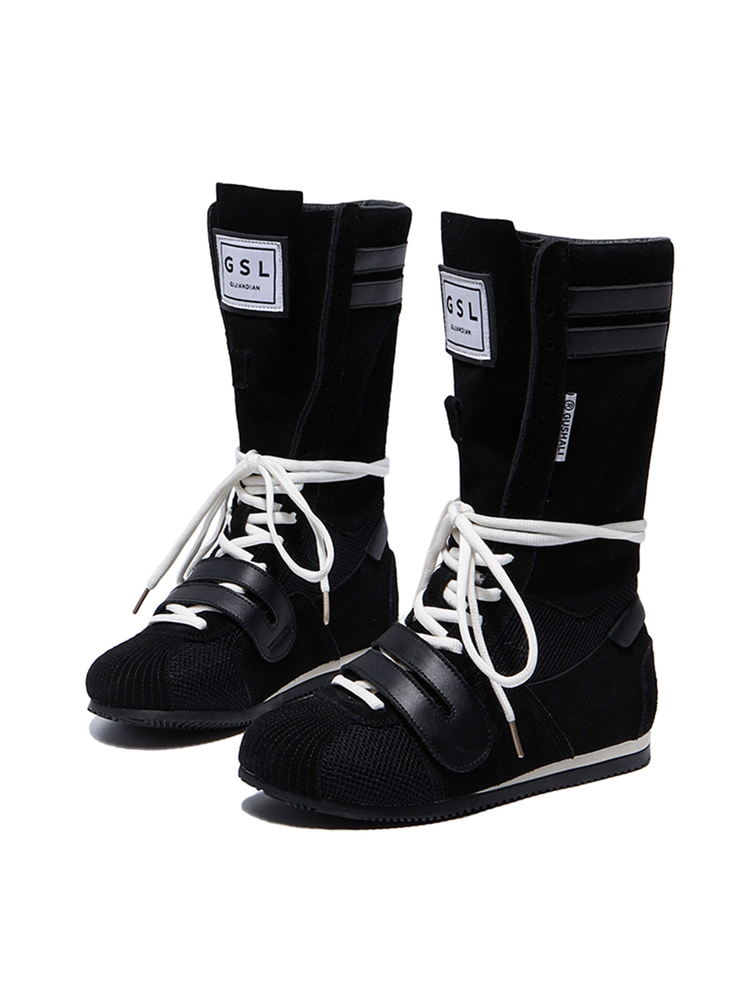 Black Knockout Pro2.0 Hybrid Velcro Boxing Trainer Boots - Skipkicks