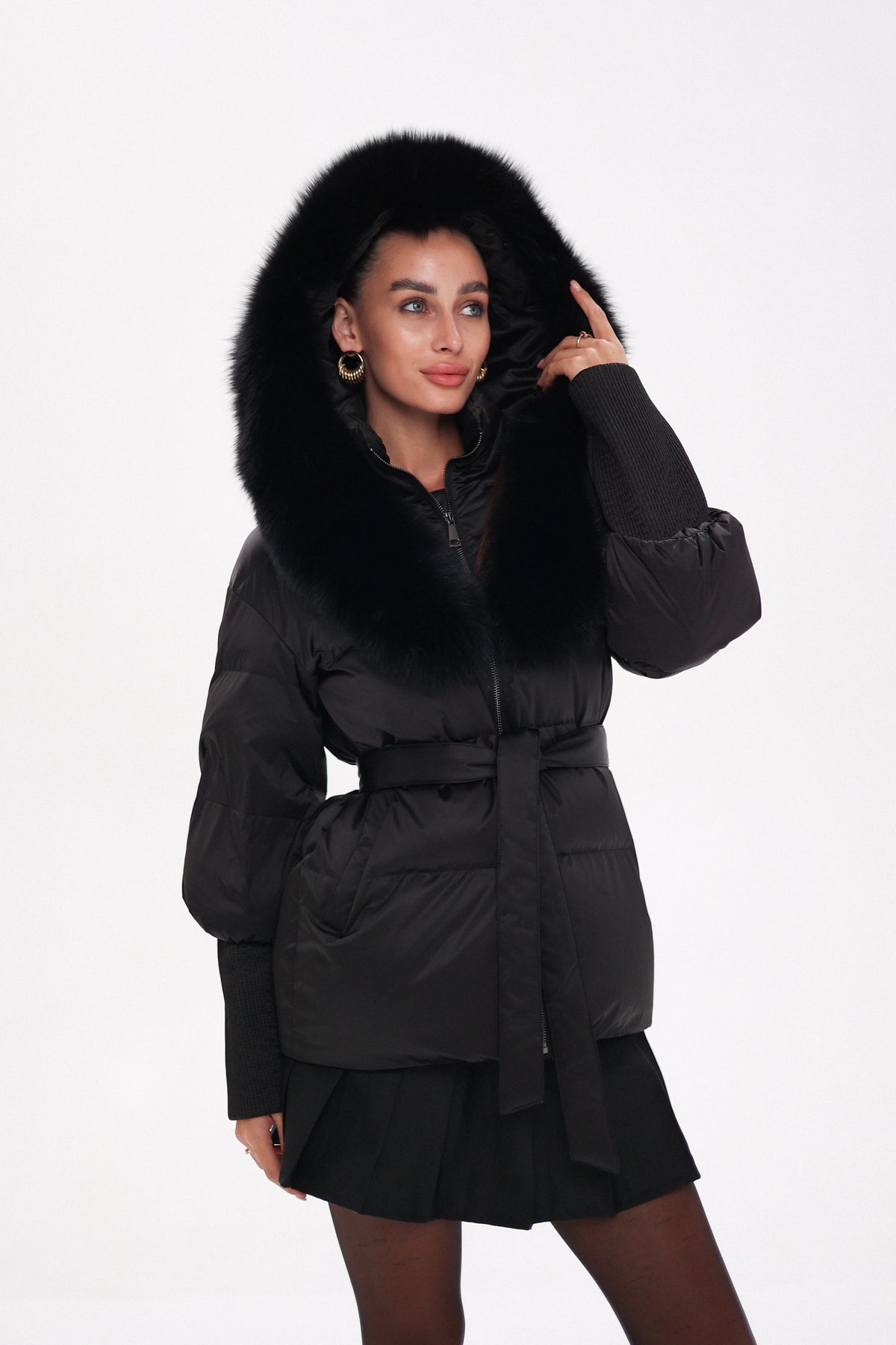 Amanda Genuine Fur Trim Down Fill Coat