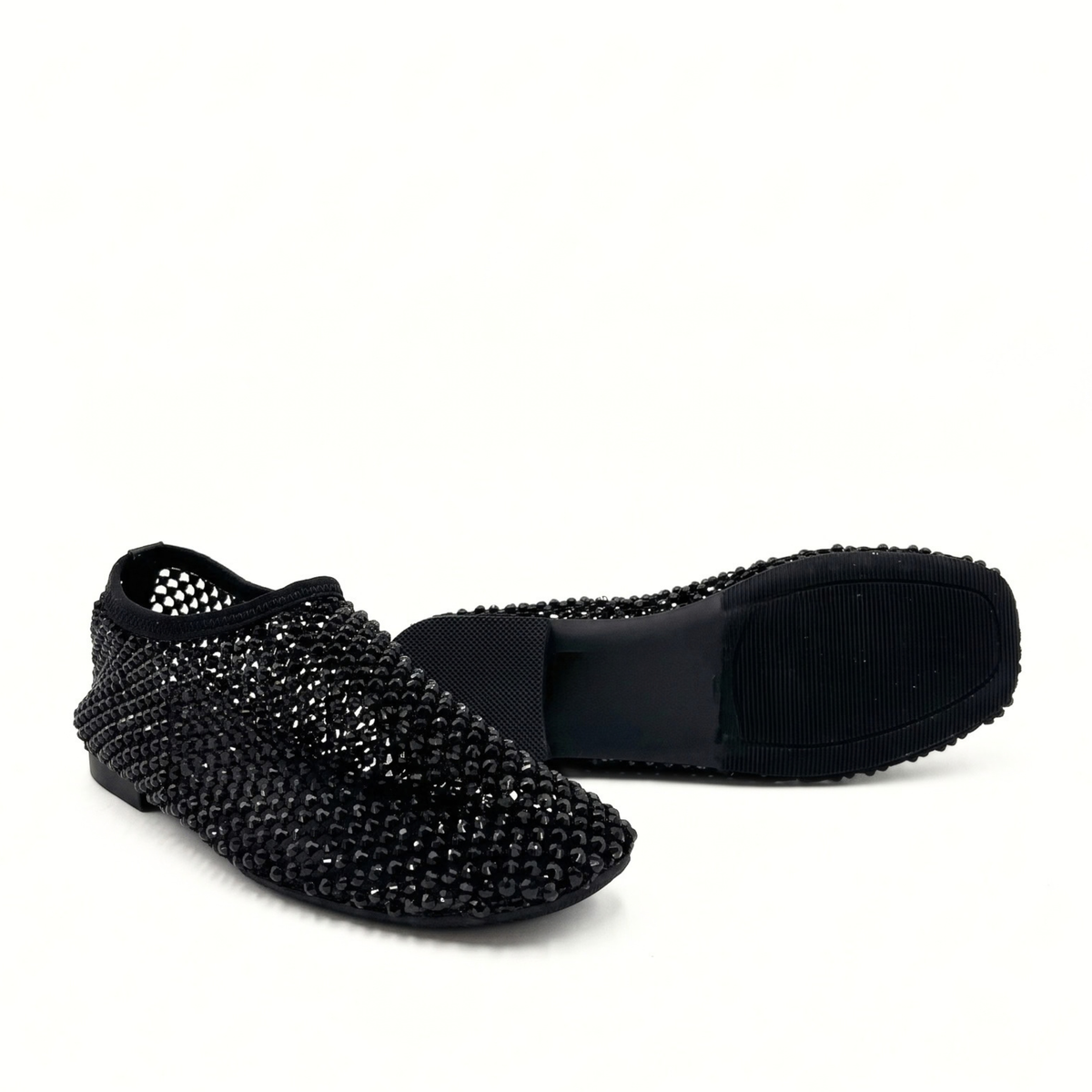 Delilah Rhinestone Mesh Flats