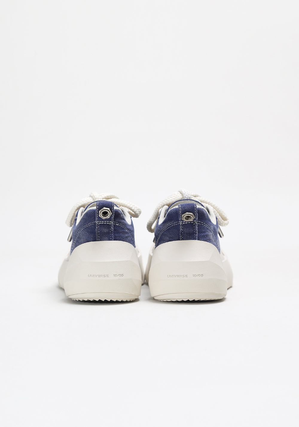 Denim Bare Look Washed Platform Sneakers - Skipkicks