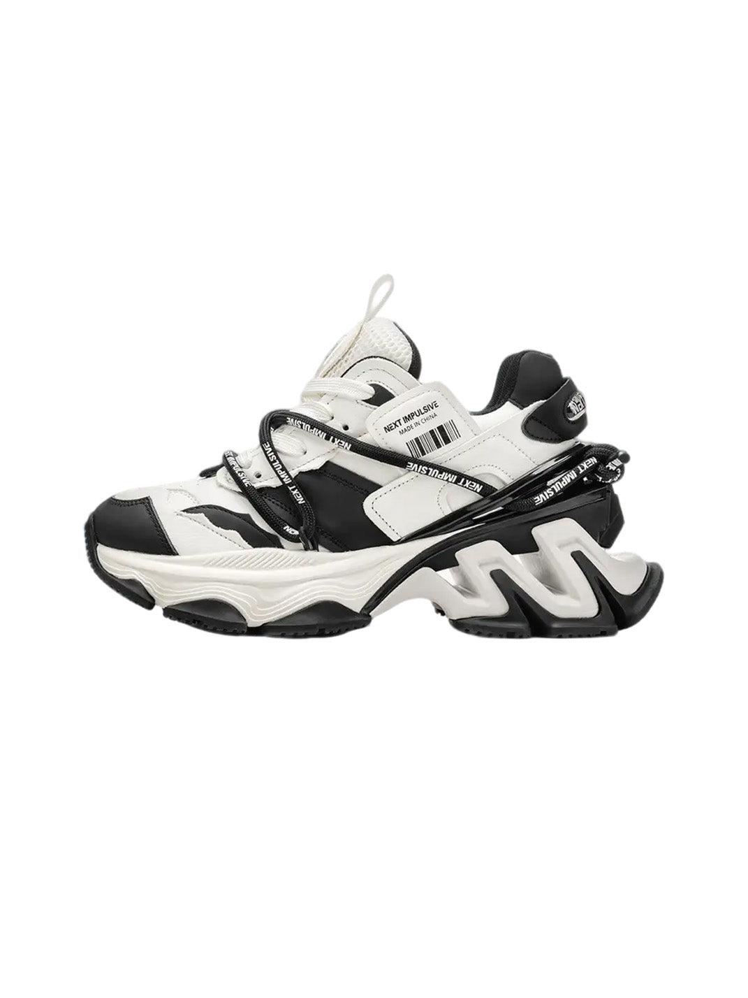 Black Impulse Layered Dad Sneakers - Skipkicks